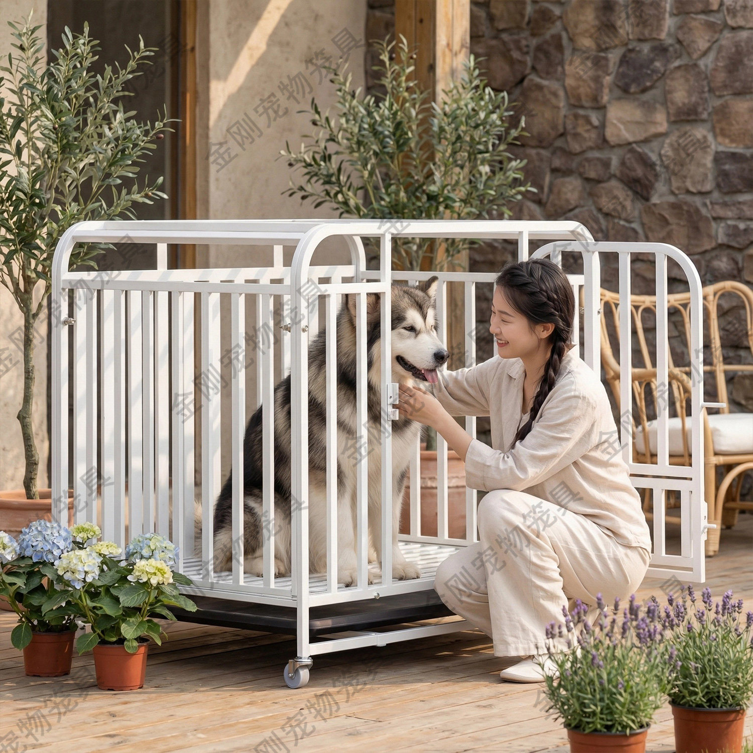 中大型犬镀锌方管加粗狗笼促销中图片