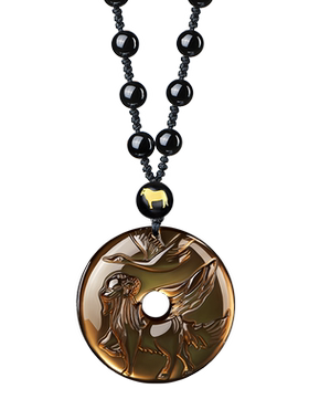 易明居双羚保岁吉宏吊坠属马项链