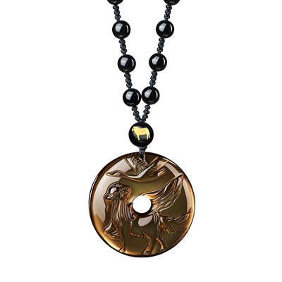 易明居双羚保岁吉宏吊坠属马项链