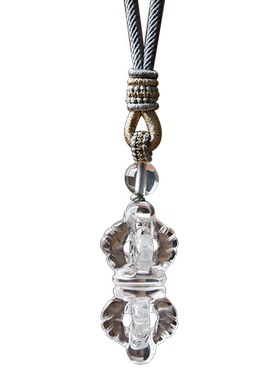 金刚杵白水晶吊坠藏式降魔杵项链