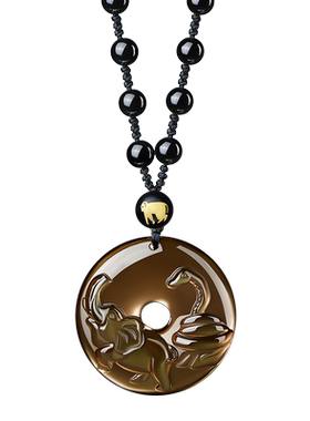 易明居吉狮赐桃吉宏吊坠属猴项链