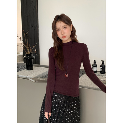 超好穿 8色羊毛半高领纯色针织衫女打底衫修身舒适0715