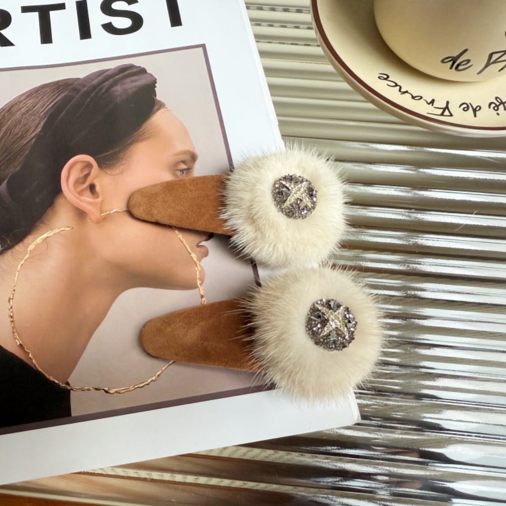 水貂毛球发卡发夹bb夹子碎发发饰