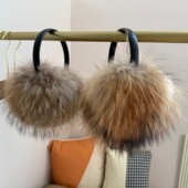 高级感貉子毛耳罩女冬狐狸毛耳捂子防冻耳朵套毛绒耳包耳帽防寒新