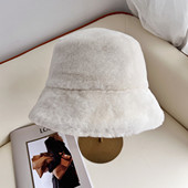 韩国羊毛皮毛一体渔夫帽冬季 保暖女皮草帽子皮草渔夫帽真皮质帽潮