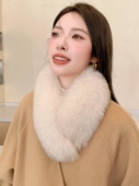 韩版 整皮狐狸毛围巾围脖女秋冬双面毛反面獭兔毛领子真毛磁铁磁力