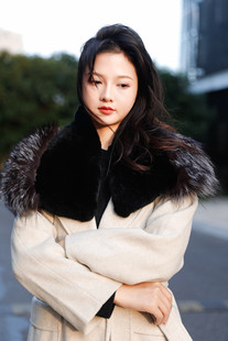 韩版短款皮草围脖女獭兔毛围巾秋冬保暖双面真毛纯色懒兔兔毛披肩