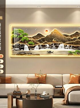 客厅带灯装饰画led带灯装饰挂画