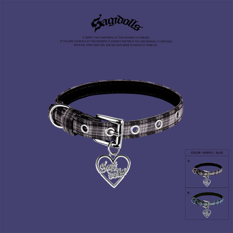 SagiDolls少女斗志 #特工少女#甜酷双色蓝紫格纹项圈choker项链潮,饰品/流行首饰/时尚饰品新,项链,淘宝优惠券,粉丝福利购,淘宝优惠卷