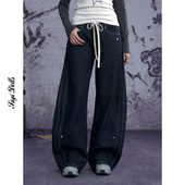 牛仔裤 弯刀裤 星星撞钉立体廓形香蕉裤 SagiDolls少女斗志遮胯显瘦