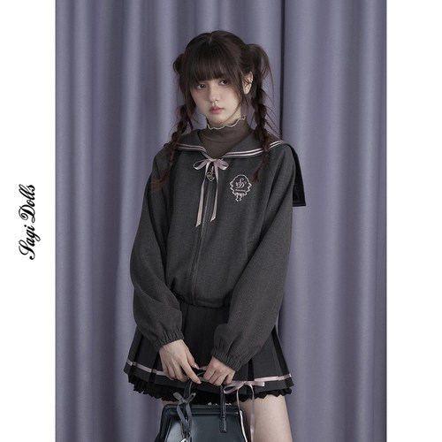 SagiDolls少女斗志 #樱海女高#学院风蝴蝶结水手领外套短裙显瘦厚