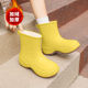 雨鞋 女款 时尚 2025新款 外穿可爱水鞋 洋气中筒防水百搭厚底工作雨靴