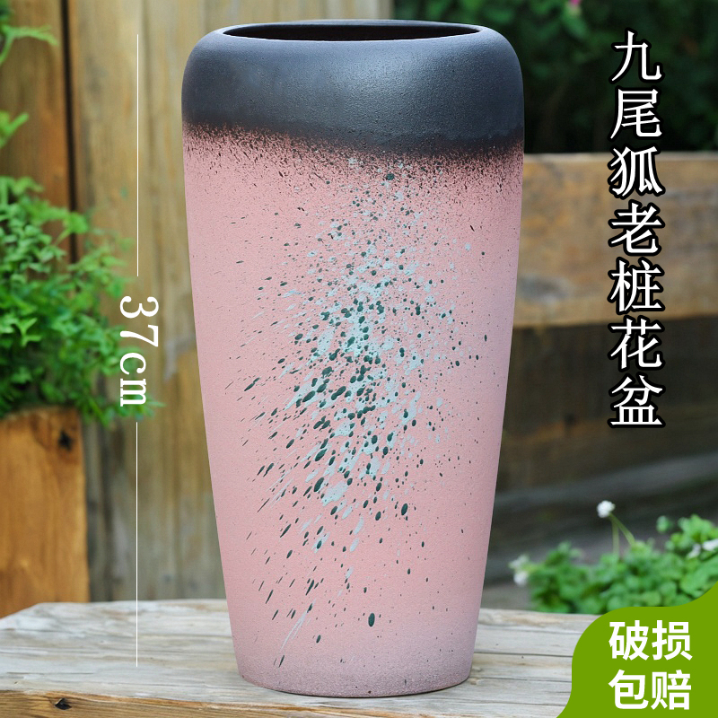 九尾狐盆栽老桩悬崖高筒多肉花盆清仓捡漏大号家用陶土陶瓷高花盆