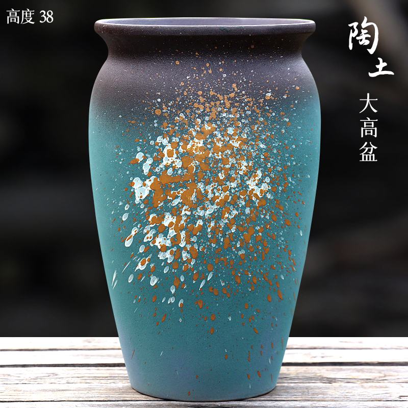 特大号陶瓷花盆大口径法师老桩盆月季三角梅粗陶罐高筒简约盆清仓