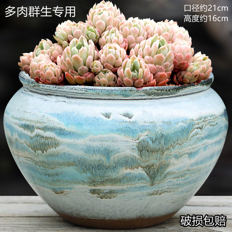 大口径绿植多肉花盆阳台家用陶盆图片