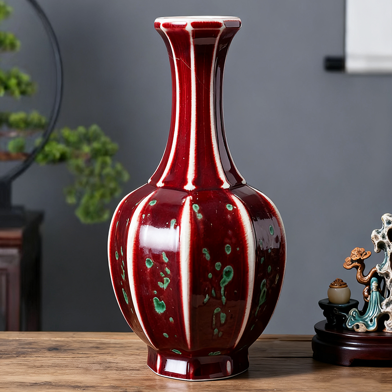 景德镇高温颜色釉窑变美人醉花瓶