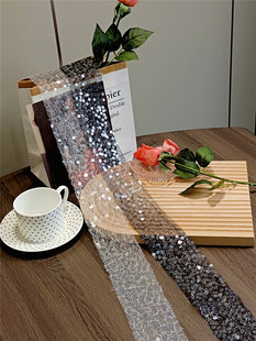 银色亮片细窄长条丝带女2024夏季新款复古百搭叠戴层次感装饰飘带
