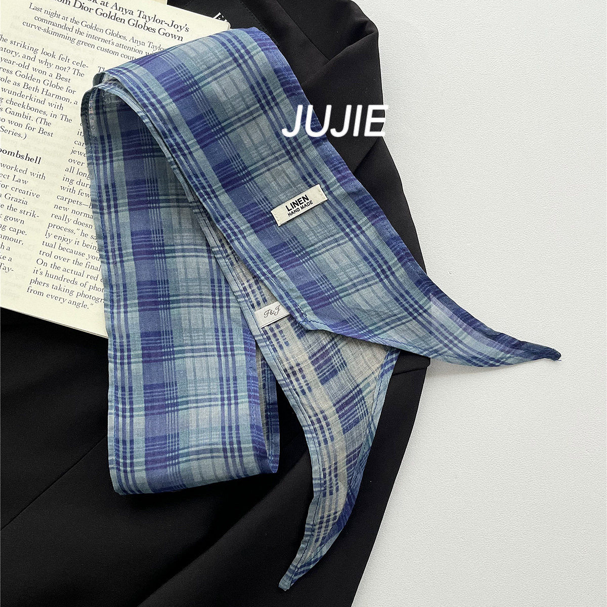 26年春季新款格纹小丝带女文艺薄款护颈围巾百搭蓝色丝巾发带复古,服饰配件/皮带/帽子/围巾,围巾/丝巾/披肩,淘宝优惠券,粉丝福利购,淘宝优惠卷