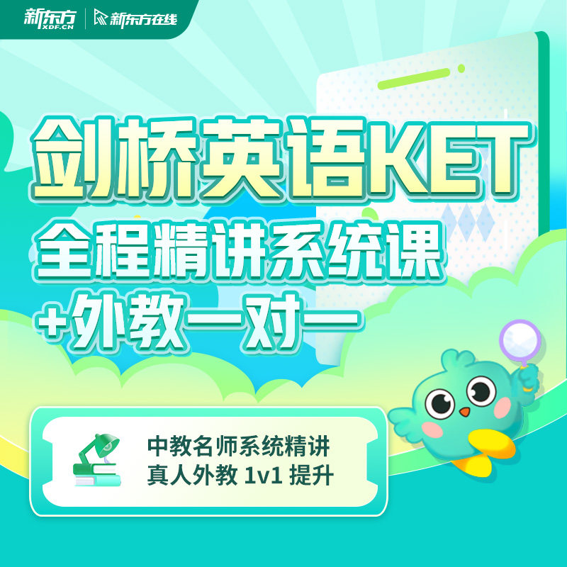 新东方在线剑桥英语KET PET全程精讲系统课+真人外教一对一口语