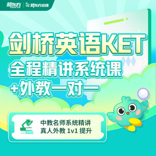 新东方在线剑桥英语KET PET全程精讲系统课+真人外教一对一口语