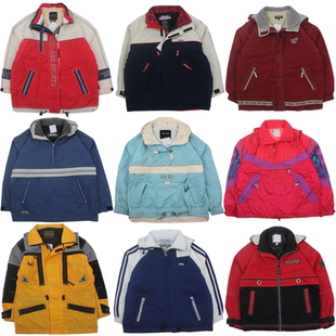 古着vntage户外半拉链冲锋衣棉服防风拼色宽松滑雪服外套男女K13