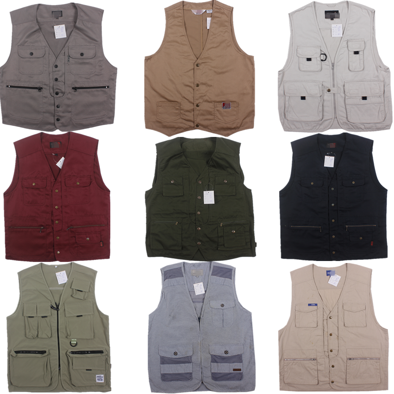 古着vintage 户外钓鱼工装多口袋马甲宽松水洗棉布男女X3,男装,常规马甲,淘宝优惠券,粉丝福利购,淘宝优惠卷