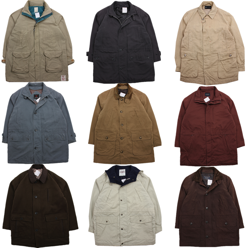 古着vintage日本大衣街头工装复古多口袋宽松夹克中长外套男女F65,男装,棉衣,淘宝优惠券,粉丝福利购,淘宝优惠卷
