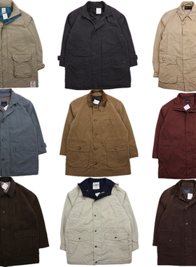 古着vintage日本大衣街头工装复古多口袋宽松夹克中长外套男女F65