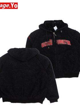 古着vintage 原宿街头嘻哈宽松范连帽卫衣夹克刺绣外套棒球服男女