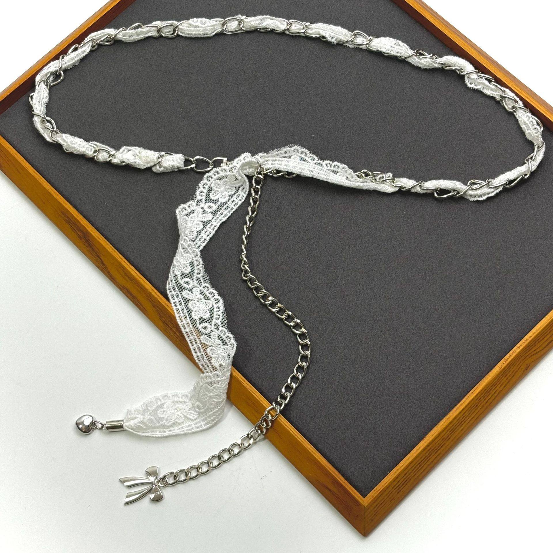 女士腰带新款蕾丝法式长条金属腰链高级感腰饰绑带装饰时尚小香风,服饰配件/皮带/帽子/围巾,腰带/皮带/腰链,淘宝优惠券,粉丝福利购,淘宝优惠卷