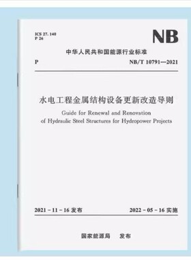 正版水电工程金属结构设备更新改造导则NB/T 10791—2021 中国水利水电出版社 标准规范书籍