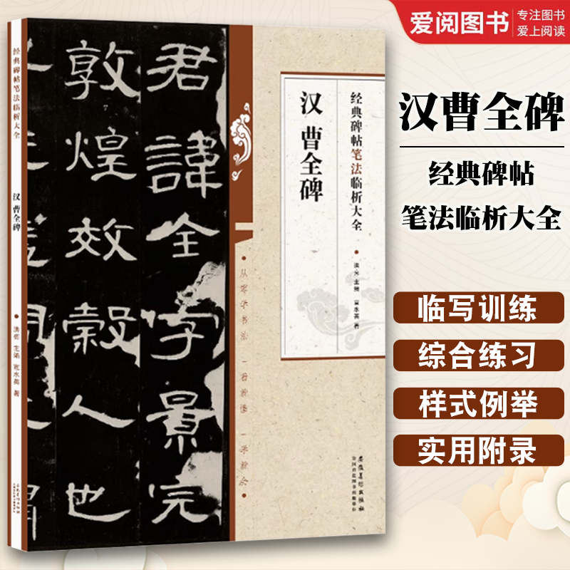 正版汉曹全碑 经典碑帖笔法临析大全 隶书笔法技法解析 隶书毛笔字帖临摹入门教材 安徽美术 洪亮主编 学生成人隶书训练字帖教程书