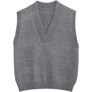 2025春秋款叠穿新款宽松针织马甲女背心韩版百搭外穿无袖毛衣女