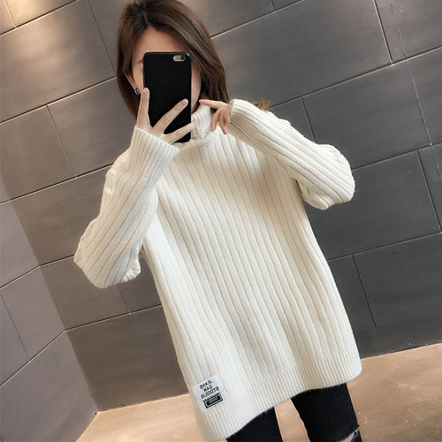 秋冬新款加厚高领毛衣女套头