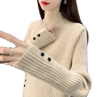 半高领加厚毛衣女套头