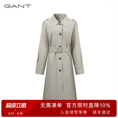 GNAT/甘特女士中长款复古风衣