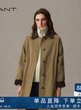 GANT/甘特女士巴恩风长棉服风衣