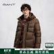 外套纯色简约抽绳连帽休闲中长款 男士 白鸭绒羽绒服 甘特冬季 GANT