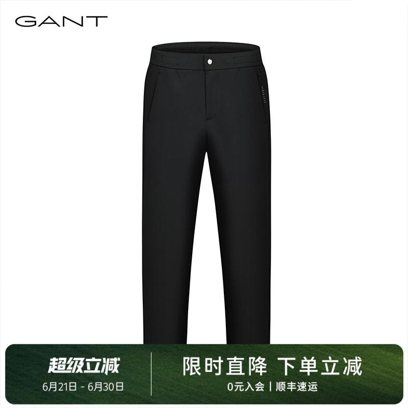 GANT/甘特春秋新款直筒微弹中高腰男士通勤西装百搭商务休闲长裤