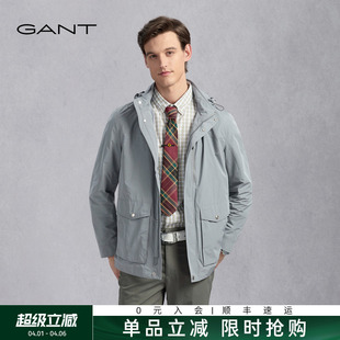 可拆卸连帽收腰工装 GANT 甘特新款 春秋男士 通勤夹克外套 休闲时尚