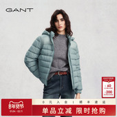 GANT 白鸭绒柔软舒暖可脱卸连帽羽绒服外套 女士短款 甘特冬季 新款
