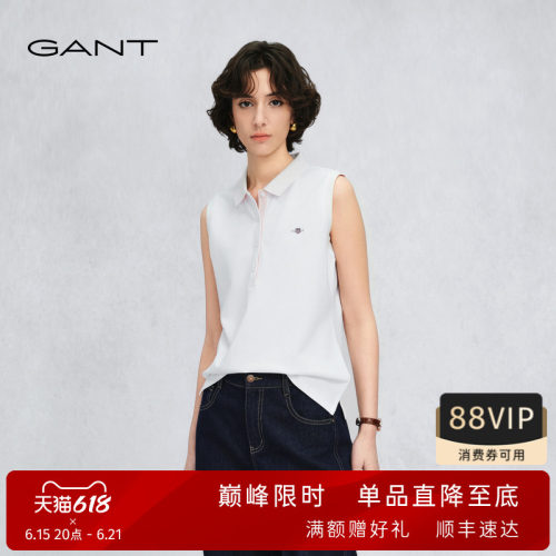 GANT/甘特女士珠地棉无袖polo衫