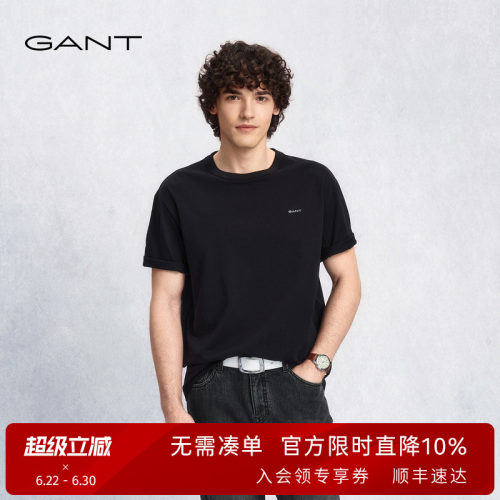 GANT/甘特男士纯棉圆领短袖T恤衫