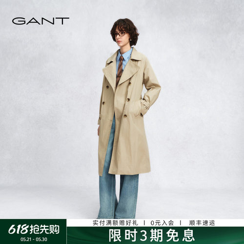 GANT/甘特女士双排扣休闲风衣