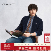 甘特26春夏新款 男士 纯棉拉链毛衣立领美式 GANT 休闲绞花针织开衫