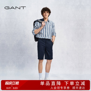 GANT/甘特春夏新款男士经典简约百搭通勤微弹舒适美式休闲短裤子