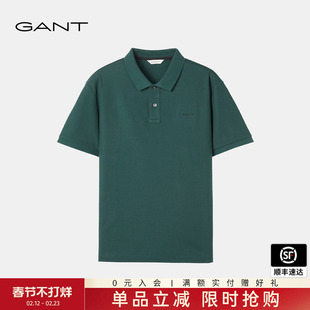 GANT/甘特2025夏季新款男士纯棉凉爽T恤休闲运动翻领短袖POLO衫