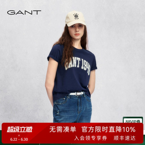 GANT/甘特女士学院风休闲短袖T恤