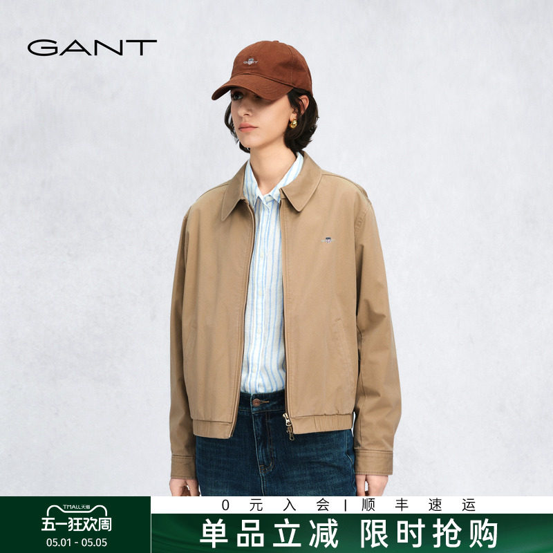 【高智系列】GANT/甘特2026春季外套女高级感纯棉休闲哈灵顿夹克
