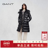 甘特25冬季 新款 女士中长款 GANT 收腰连帽柔软气质时尚 羽绒服外套